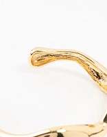 Gold Plated Organic Wave Wrist Cuff