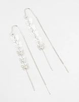 Silver Butterfly Cubic Zirconia Drop Earrings