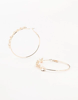 Rose Gold Mini Butterfly Hoop Earrings