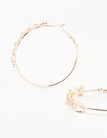 Rose Gold Mini Butterfly Hoop Earrings