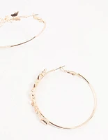 Rose Gold Mini Butterfly Hoop Earrings