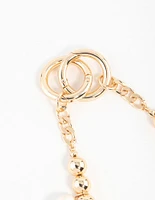 Gold Bow, Flower & Heart Charm Keychain