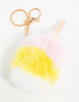 Yellow, Pink & White Ice Cream Keychain