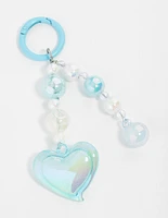 Blue Large Heart Keychain