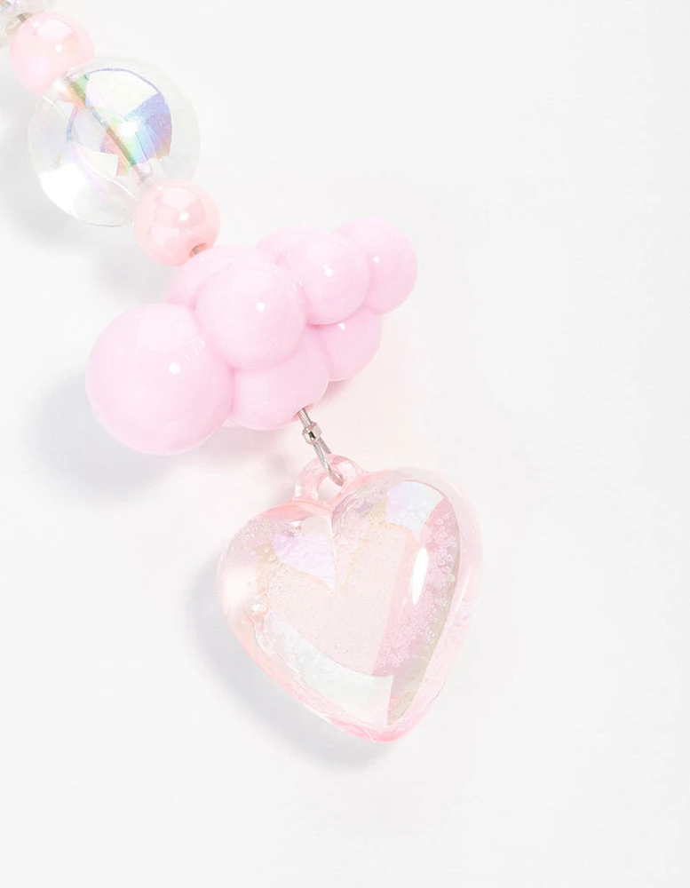 Pink Plastic Cloud Bow Keychain