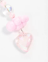 Pink Plastic Cloud Bow Keychain