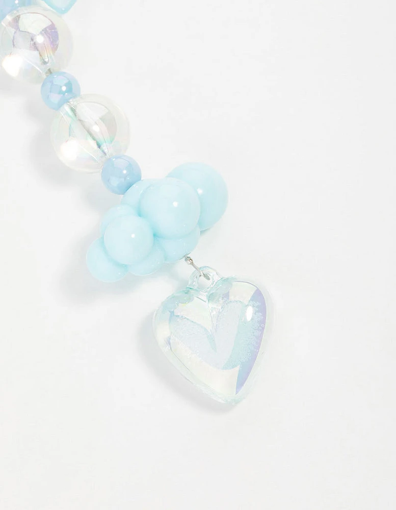 Blue Plastic Cloud Bow Keychain