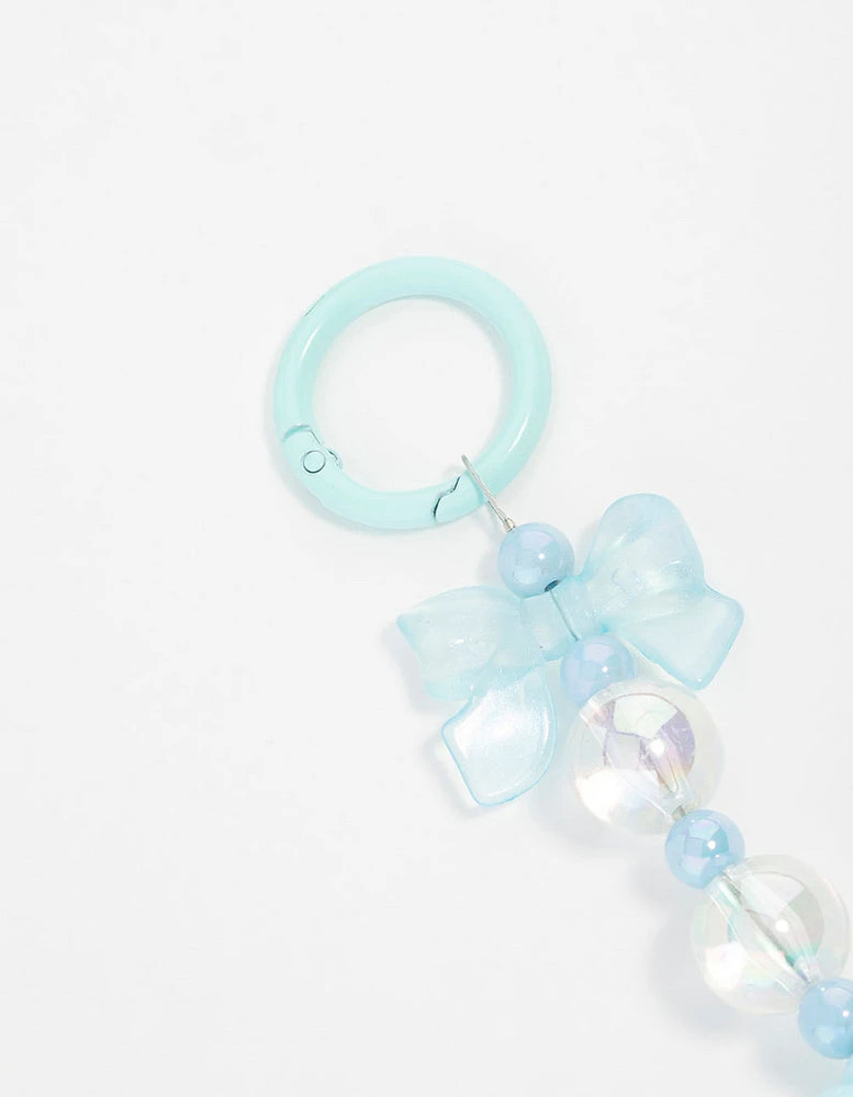 Blue Plastic Cloud Bow Keychain