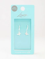 Sterling Silver Cubic Zirconia Butterfly Hook Earrings