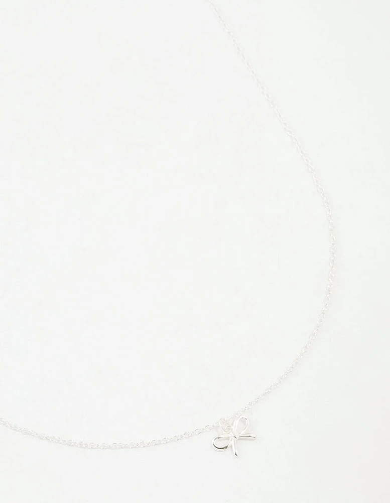 Sterling Silver Bow Necklace