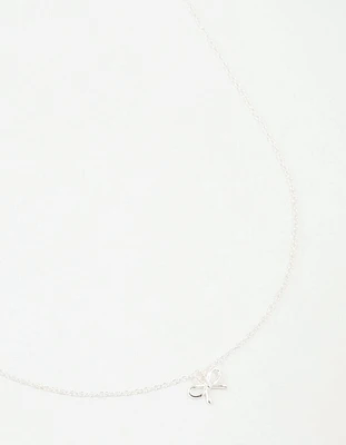 Sterling Silver Bow Necklace