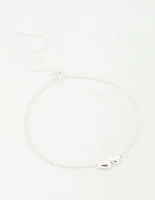 Sterling Silver Paired Puffy Heart Bracelet