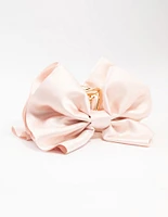 Large Pink Bows Gold Claw Clip