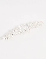 Silver Cubic Zirconia Butterfly Cluster Hair Clip