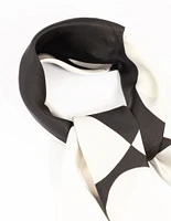 Classic Black Geometric Fabric Scarf