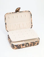 Leopard Print PU Leather Rectangle Jewellery Case