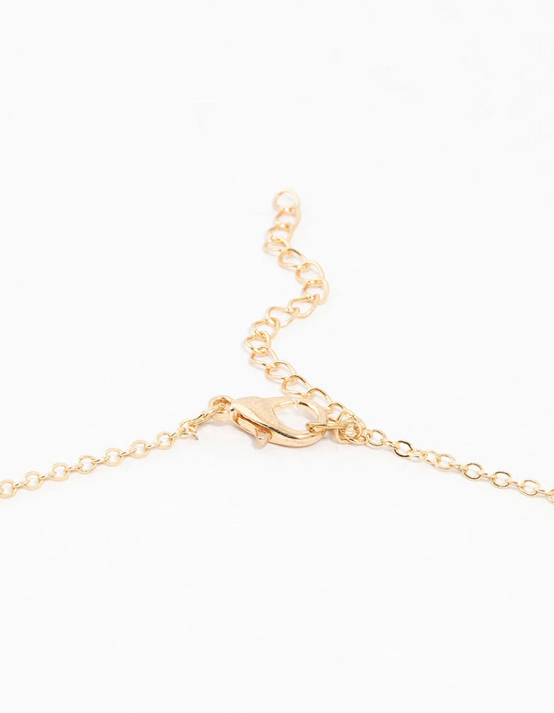 Kids Gold Rainbow Heart Charm Necklace