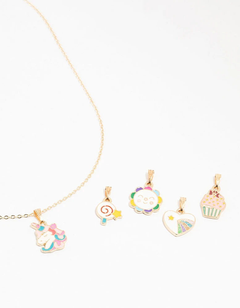 Kids Gold Unicorn Charm Necklace