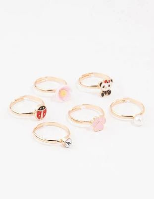 Kids Gold Animal Stacking Ring Pack