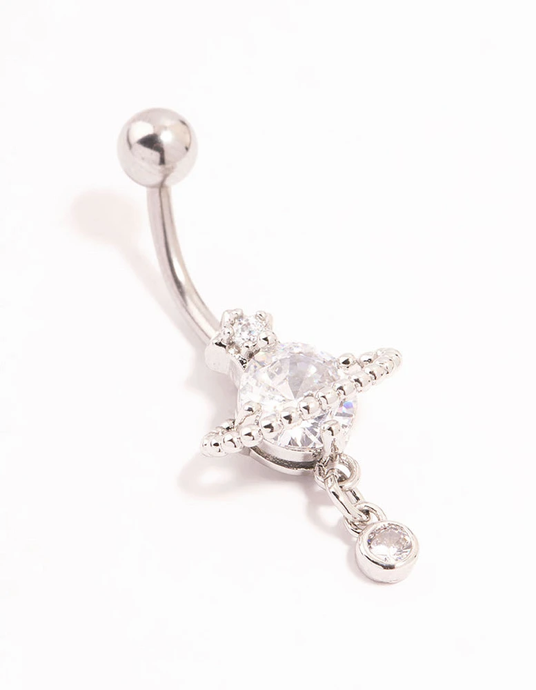 Surgical Steel Cubic Zirconia Planet Belly Bar