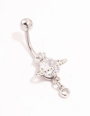 Surgical Steel Cubic Zirconia Planet Belly Bar