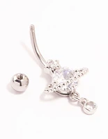 Surgical Steel Cubic Zirconia Planet Belly Bar