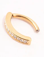 Gold Plated Titanium Curved Belly Ring