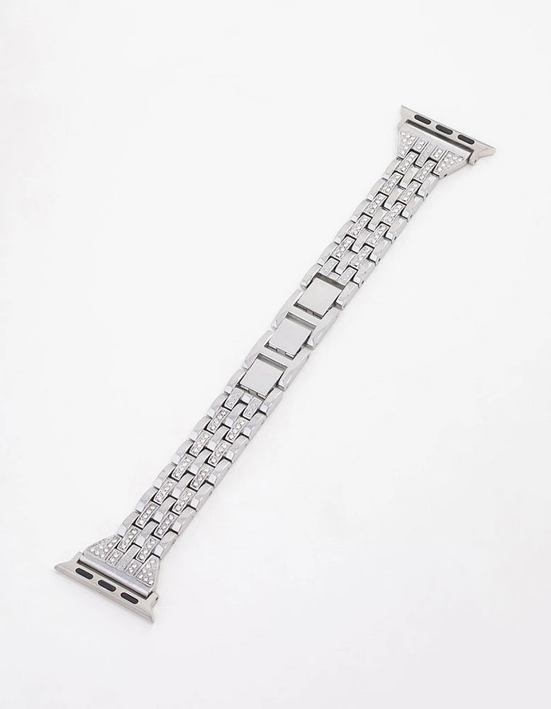 Silver Diamante Watch Strap 38/40/41