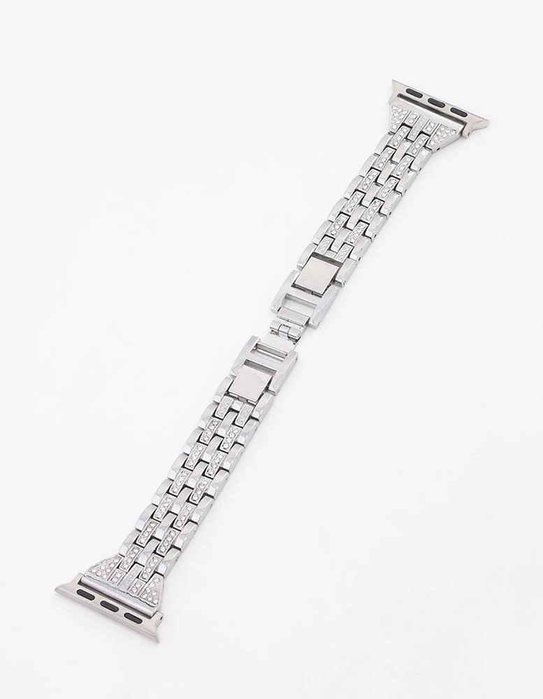 Silver Diamante Watch Strap 38/40/41