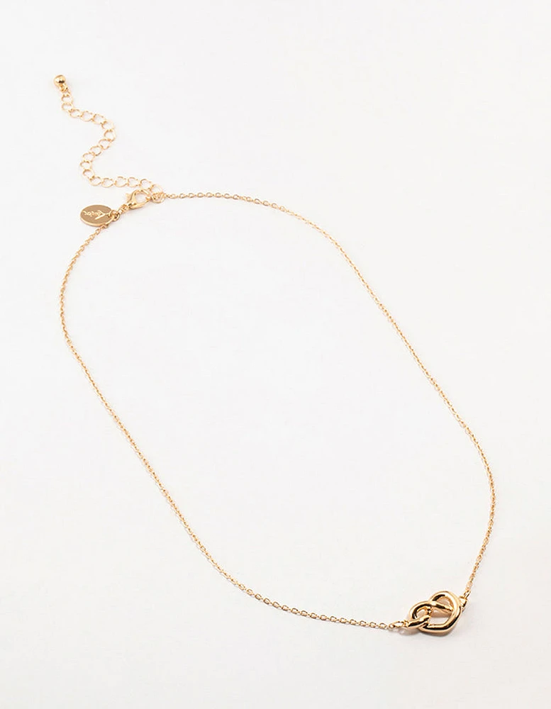 Gold Dainty Knotted Necklace