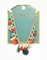 Tree, Bells & Beads Festive Charm Necklace