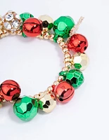 Chunky Bell & Beads Festive Charm Bracelet