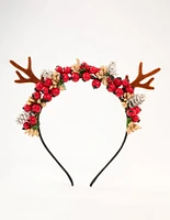 Reindeer & Wreath Fabric Headband