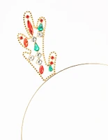 Multicoloured Diamante Reindeer Headband