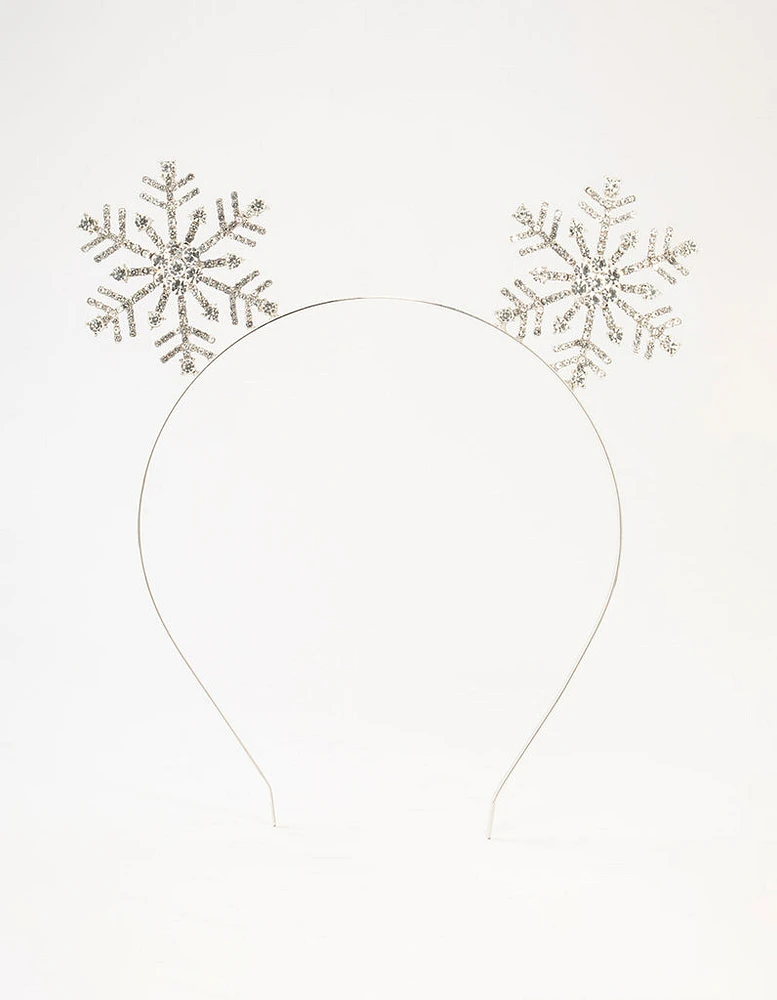 Rhodium Diamante Snowflake Headband