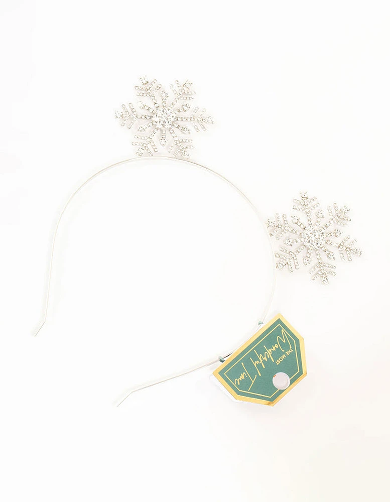 Rhodium Diamante Snowflake Headband