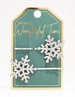 Silver Snowflake Hairpins 2-Pack