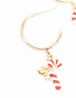 Gold Festive Charm Hoops Earrings 3-Pack