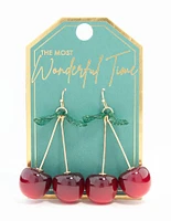 Red Acrylic Cherry Drop Earrings