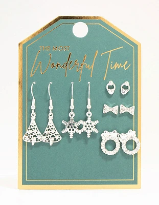 Wreath & Tree Earrings 5-Pack