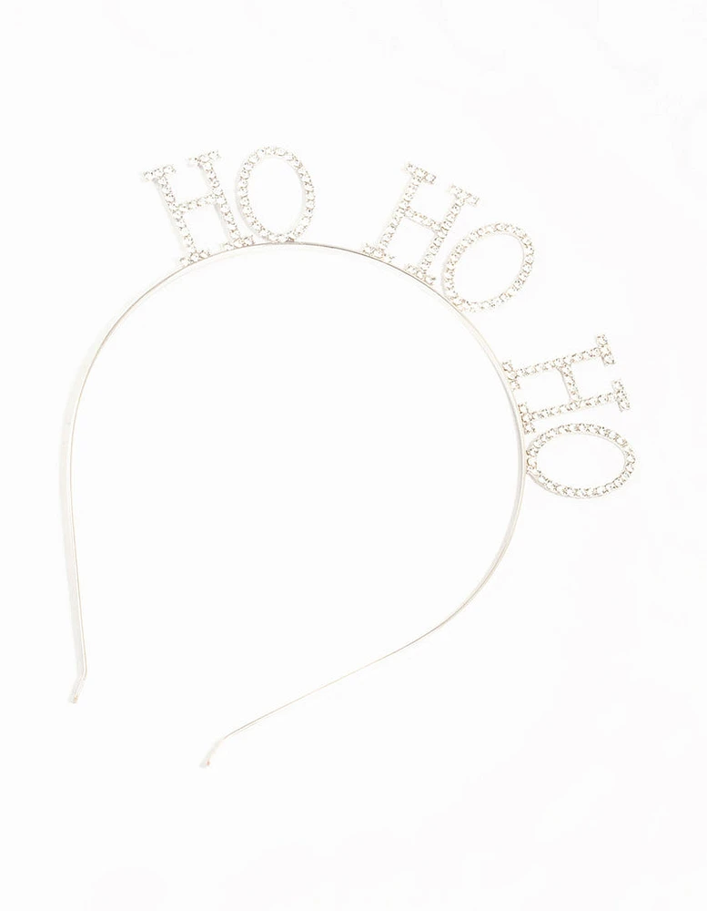 Diamante Ho Ho Ho Rhodium Headband