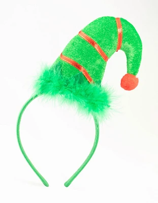 Green Fabric Elf Hat Headband