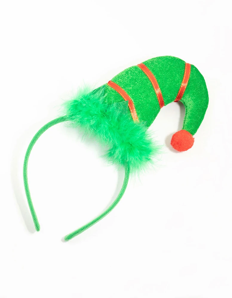 Green Fabric Elf Hat Headband