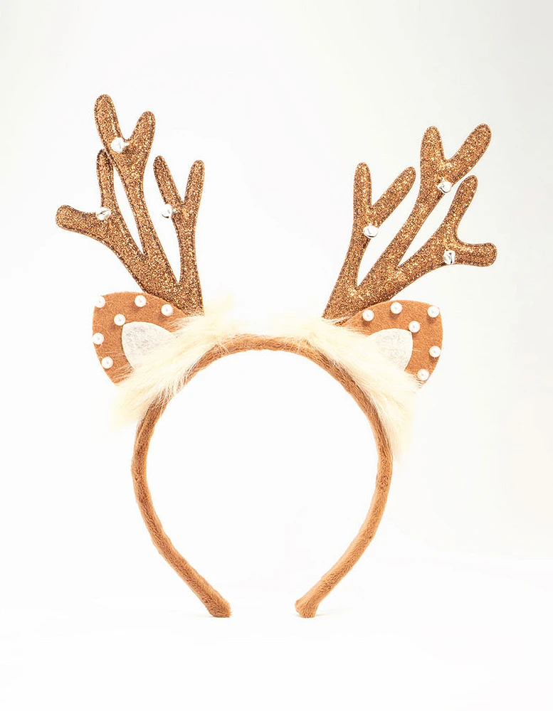 Fabric Reindeer Ear Headband