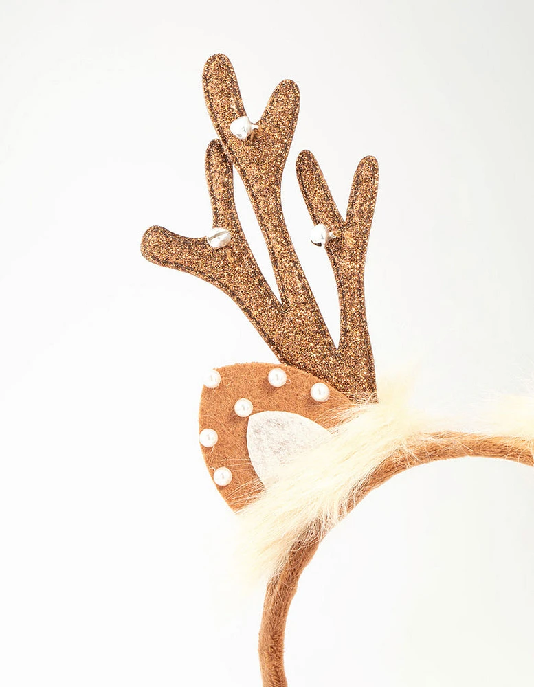 Fabric Reindeer Ear Headband