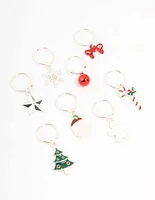 Silver Mixed Festive Hair Charms 8-Pack