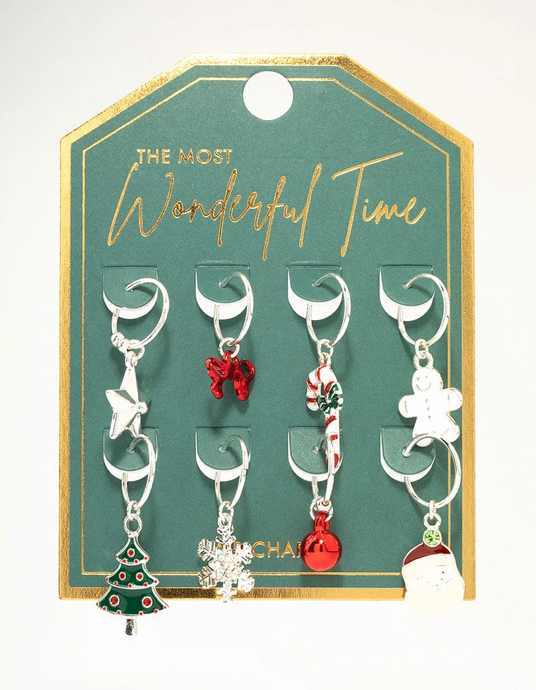 Silver Mixed Festive Hair Charms 8-Pack