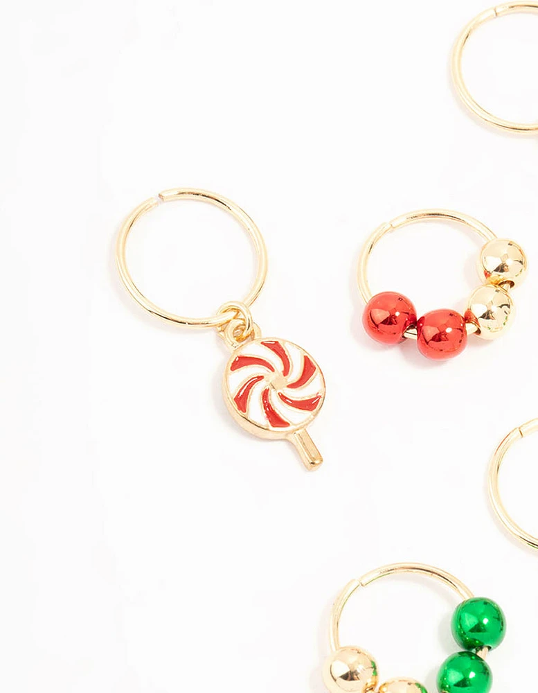 Gold Mixed Festive Hair Charms 8-Pack