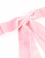 Pink Velvet Double Bow Clip