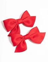 Red Fabric Bows 2-Pack